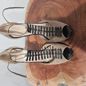 Valentino Women's Tan and Black Heels